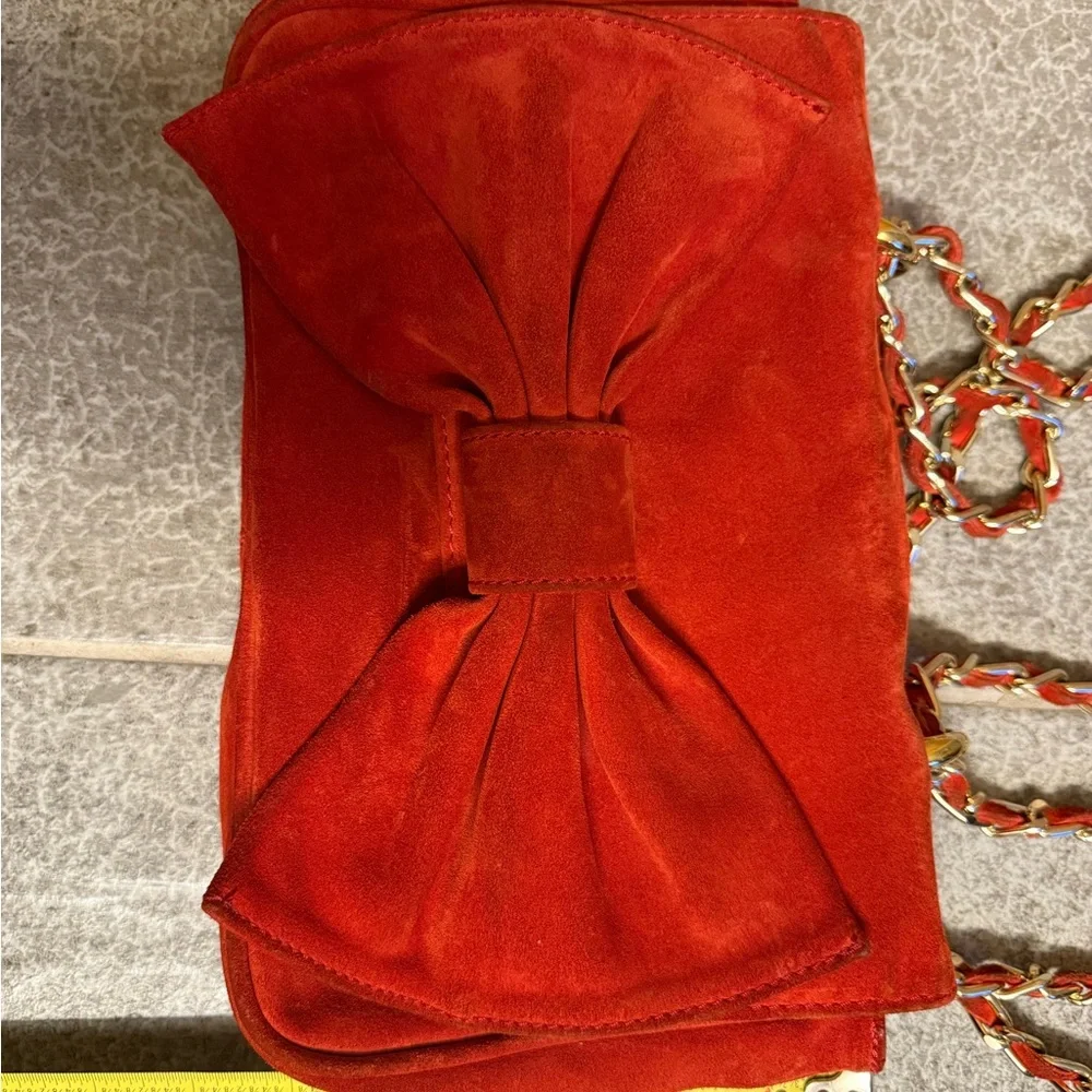 Chic Red Bow suede Women's Shoulder Bag - Picture 12 of 15